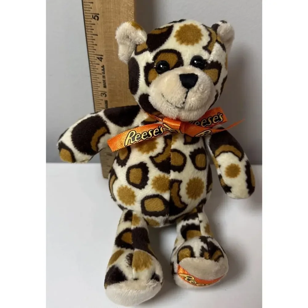 Reese’s Leopard Print Plush Bear 6” Candy Advertising Stuffed Animal Toy